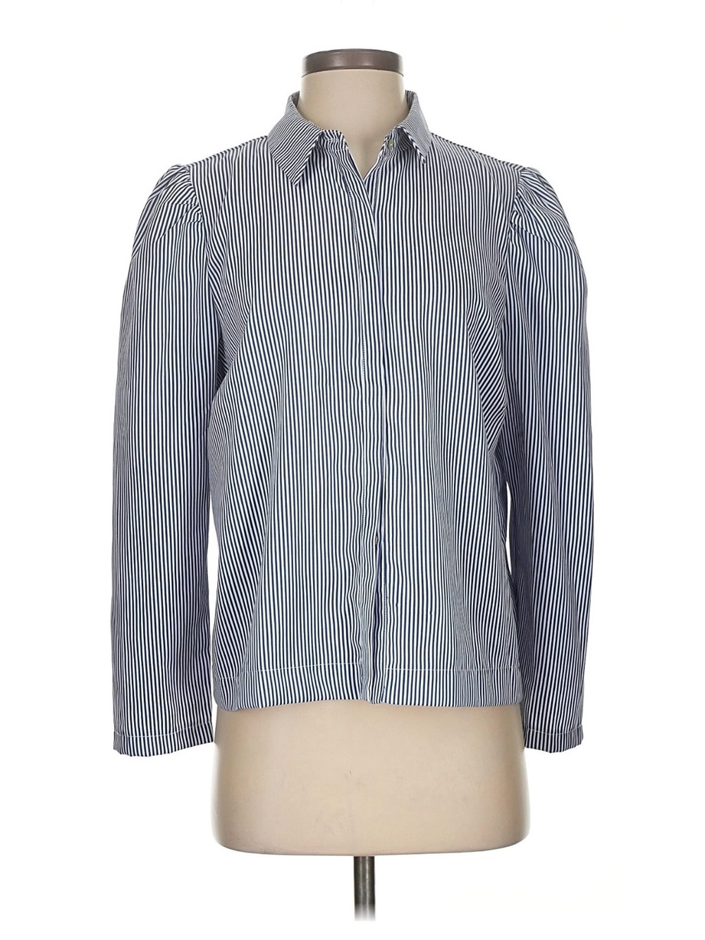 Sunday in Brooklyn Blue and White Striped Button-Up Blouse Small